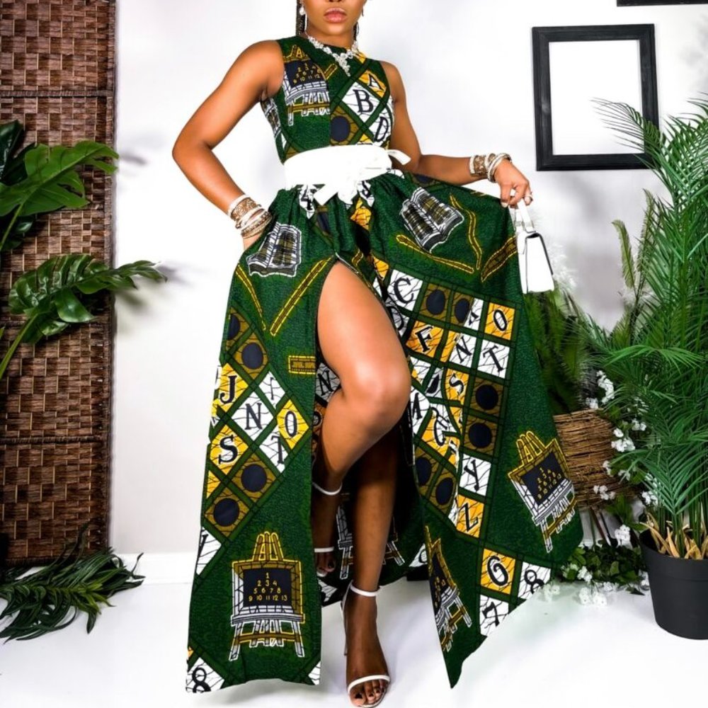 Titilayo Maxi Dress -Women’s Stretchy Dress In African Print/ Ankara/Dashiki